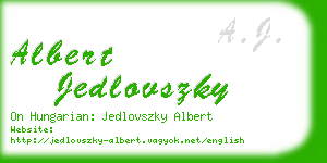 albert jedlovszky business card